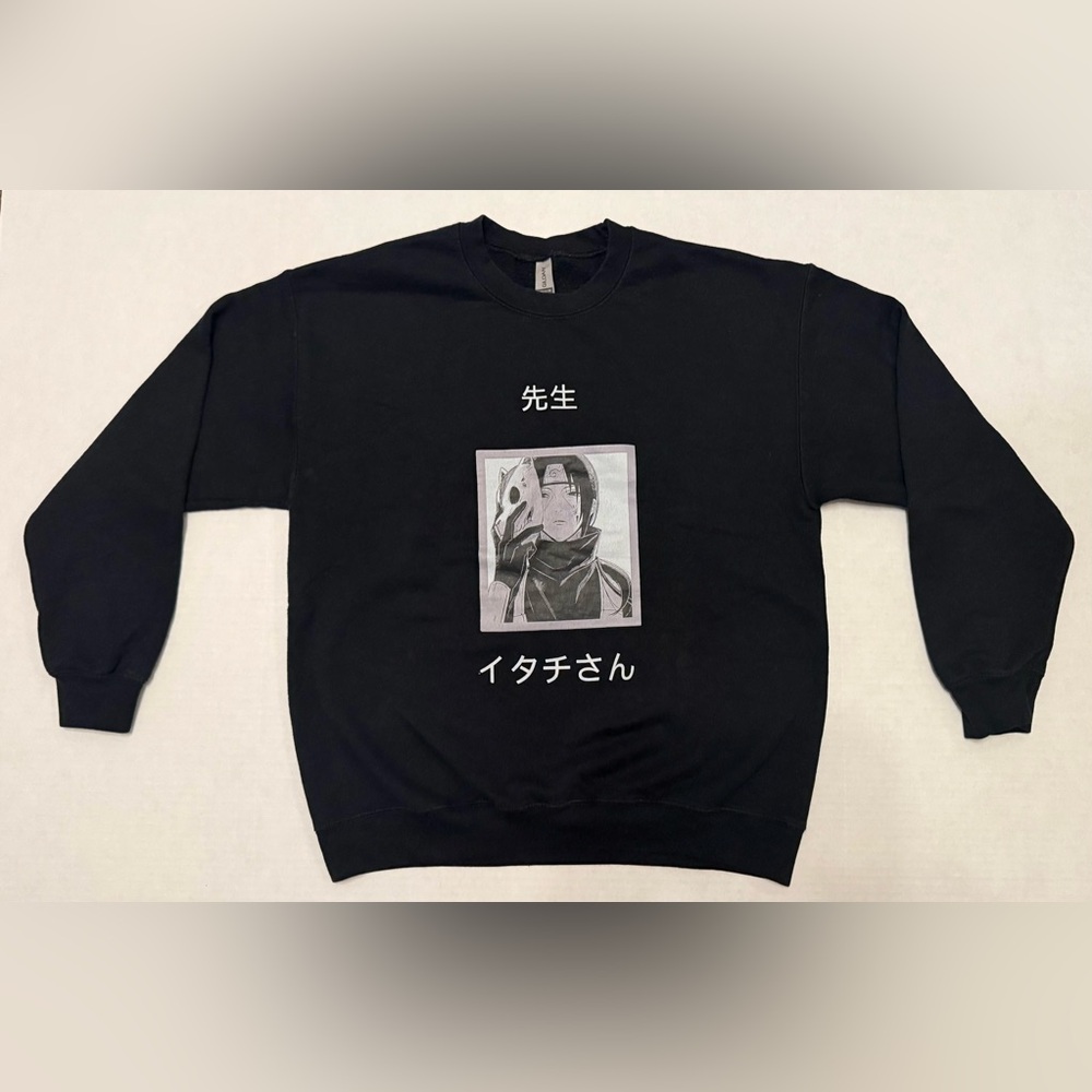 Itachi Uchiha Sweatshirt Naruto-Themed Black Unisex Size L